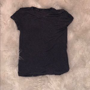 Blue and White Striped T-Shirt (Brandy Melville)